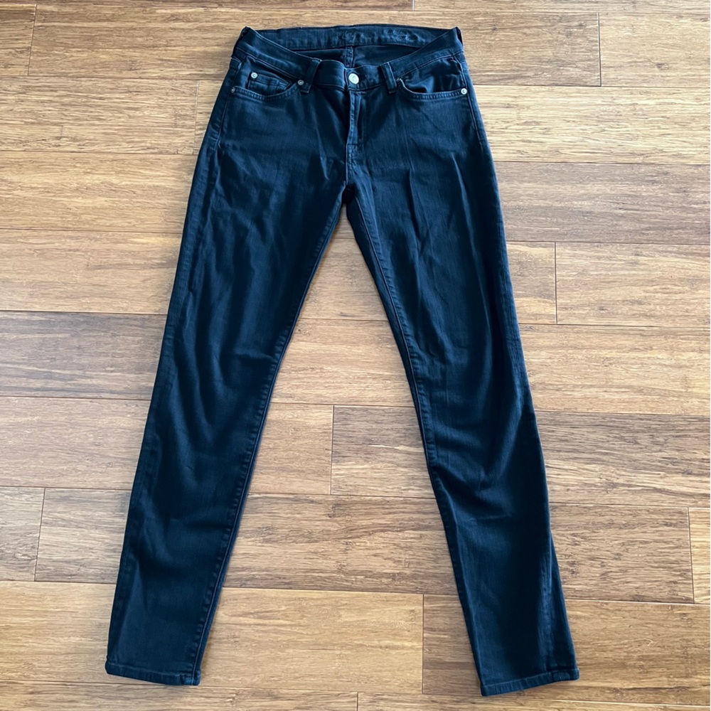 7 for all Mankind mid rise black jeans size 27